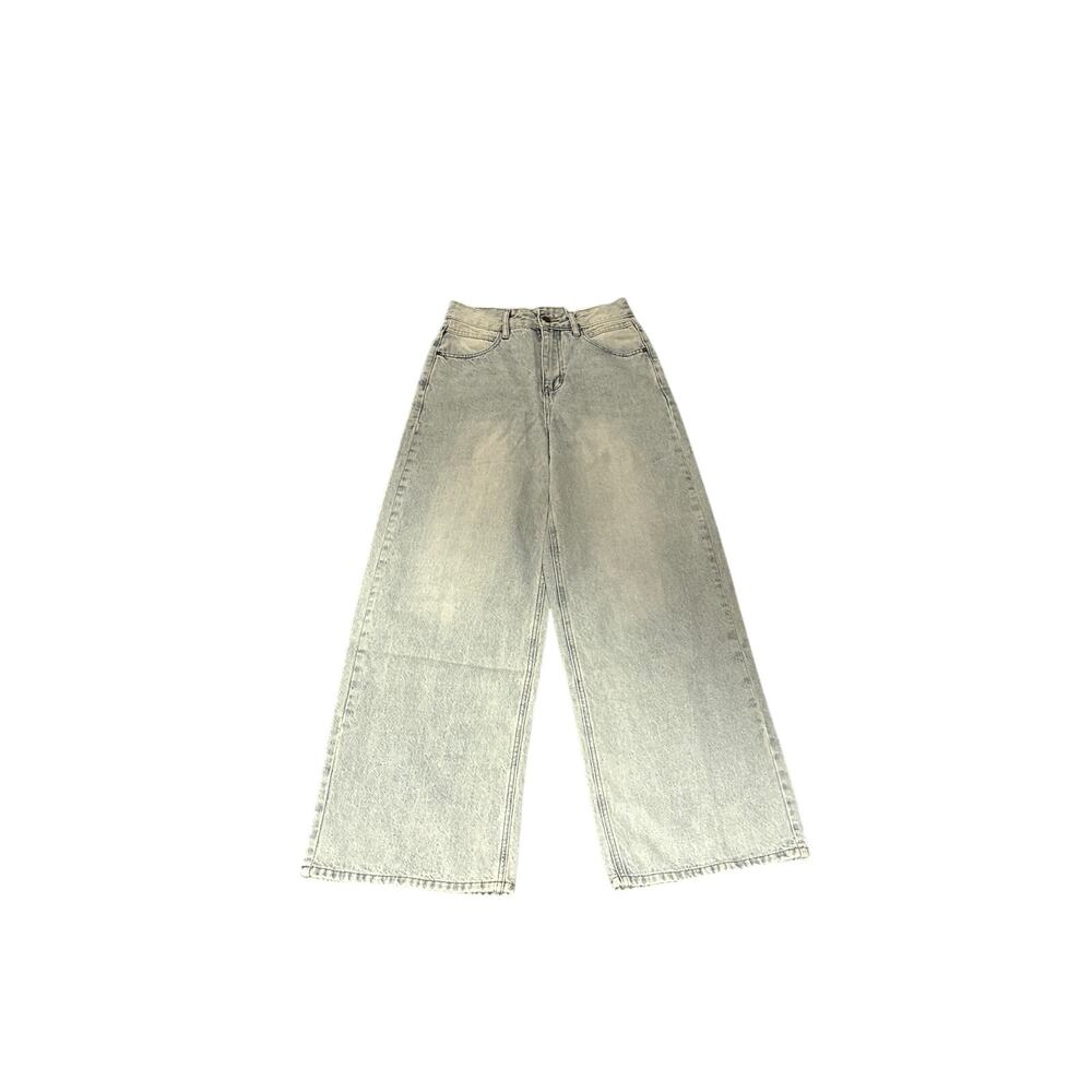 Commense Women's XSmall Light Wash Blue Wide Leg High Rise Denim Jeans